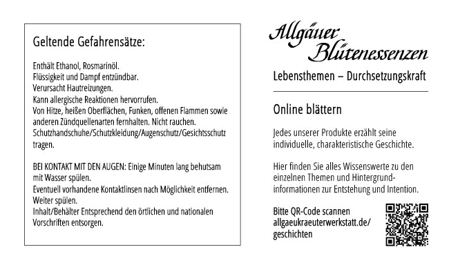 DURCHSETZUNGSKRAFT - Allgäuer Blütenessenz