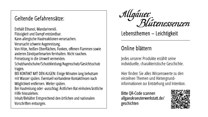 LEICHTIGKEIT - Allgäuer Blütenessenz