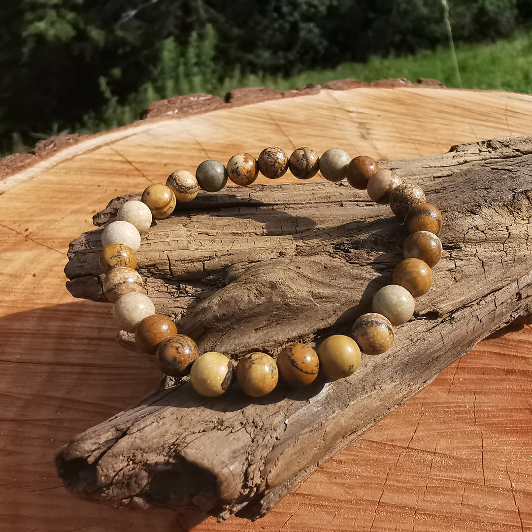 Edelstein Armband AUSDAUER & DURCHHALTEVERMÖGEN Bilderjaspis 6mm