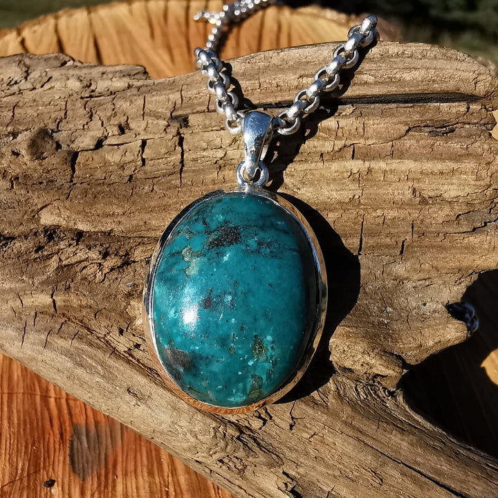 Türkis echter Anhänger gefasst in Silber 925