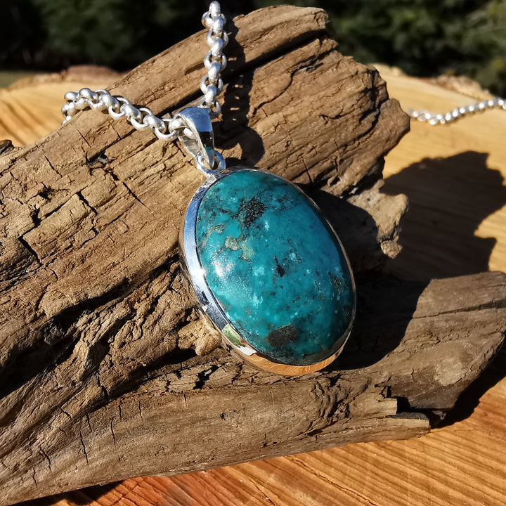 Türkis echter Anhänger gefasst in Silber 925