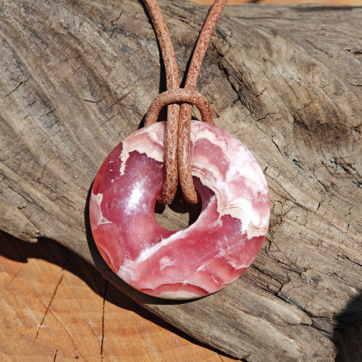 Rhodochrosit Pi Scheibe 30mm UNIKAT Extraqualität