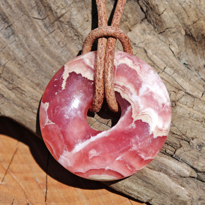 Rhodochrosit Pi Scheibe 30mm UNIKAT Extraqualität