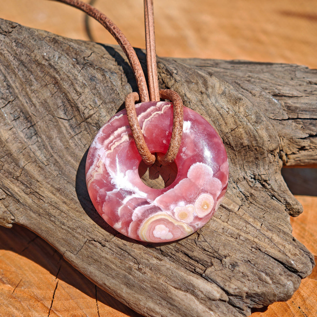 Rhodochrosit Pi Scheibe 30mm UNIKAT Extraqualität