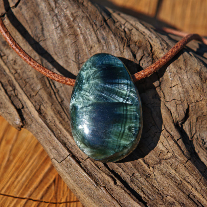 Seraphinit (Seelenwachstum) Trommelstein gebohrt Extraqualität Unikate zur Auswahl