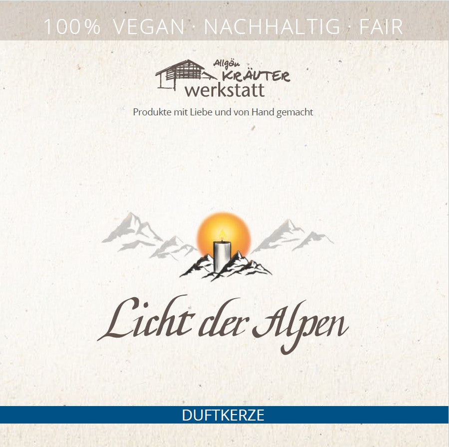Die Wärmende - Licht der Alpen - Allgäuer Heilkräuter Duftkerze