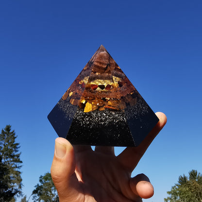 Orgone Hexagonal Pyramide PSYCHISCHES SCHUTZSCHILD 12cm