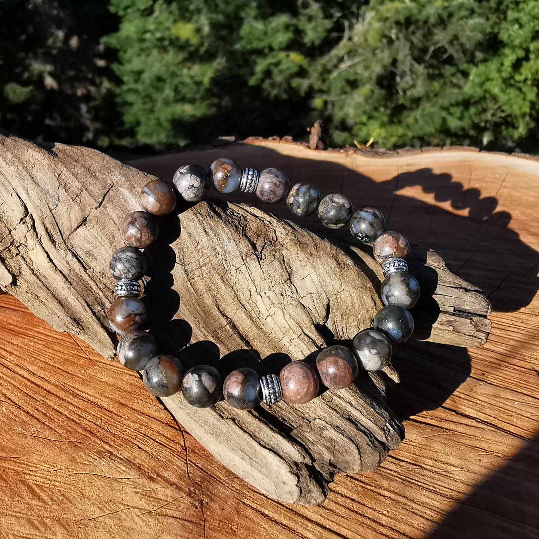 Edelstein Armband ZUVERISCHT Galaxy Rhyolith S925 8mm