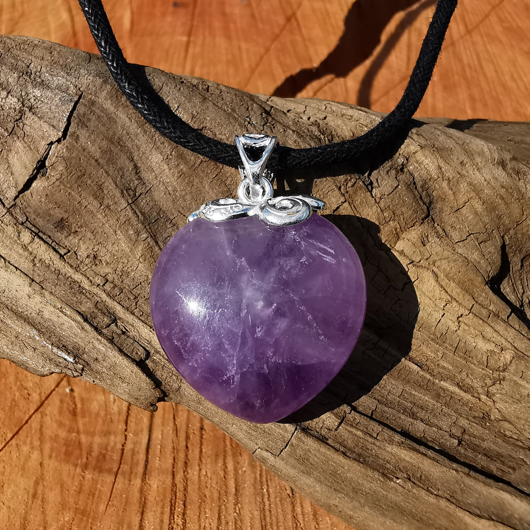 Amethyst Herz gefasst mit Silber 925