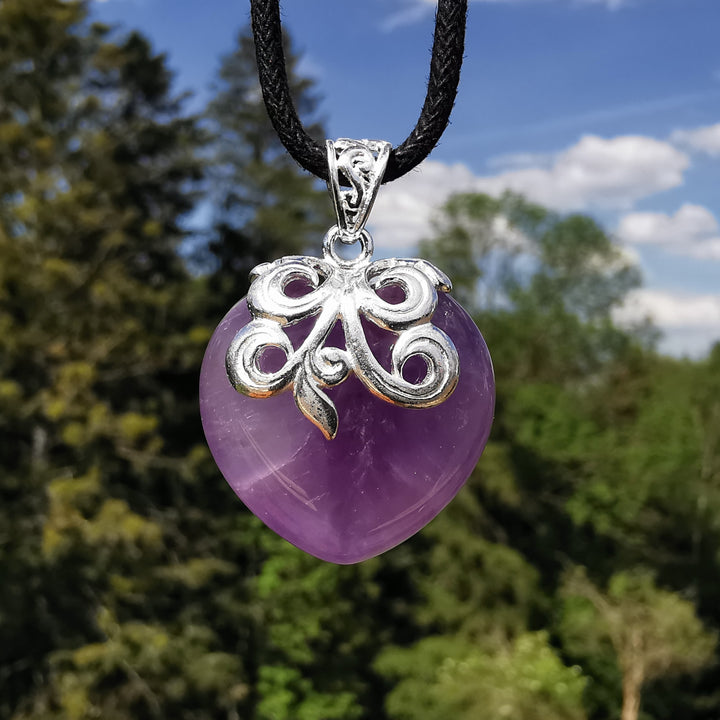 Amethyst Herz gefasst mit Silber 925