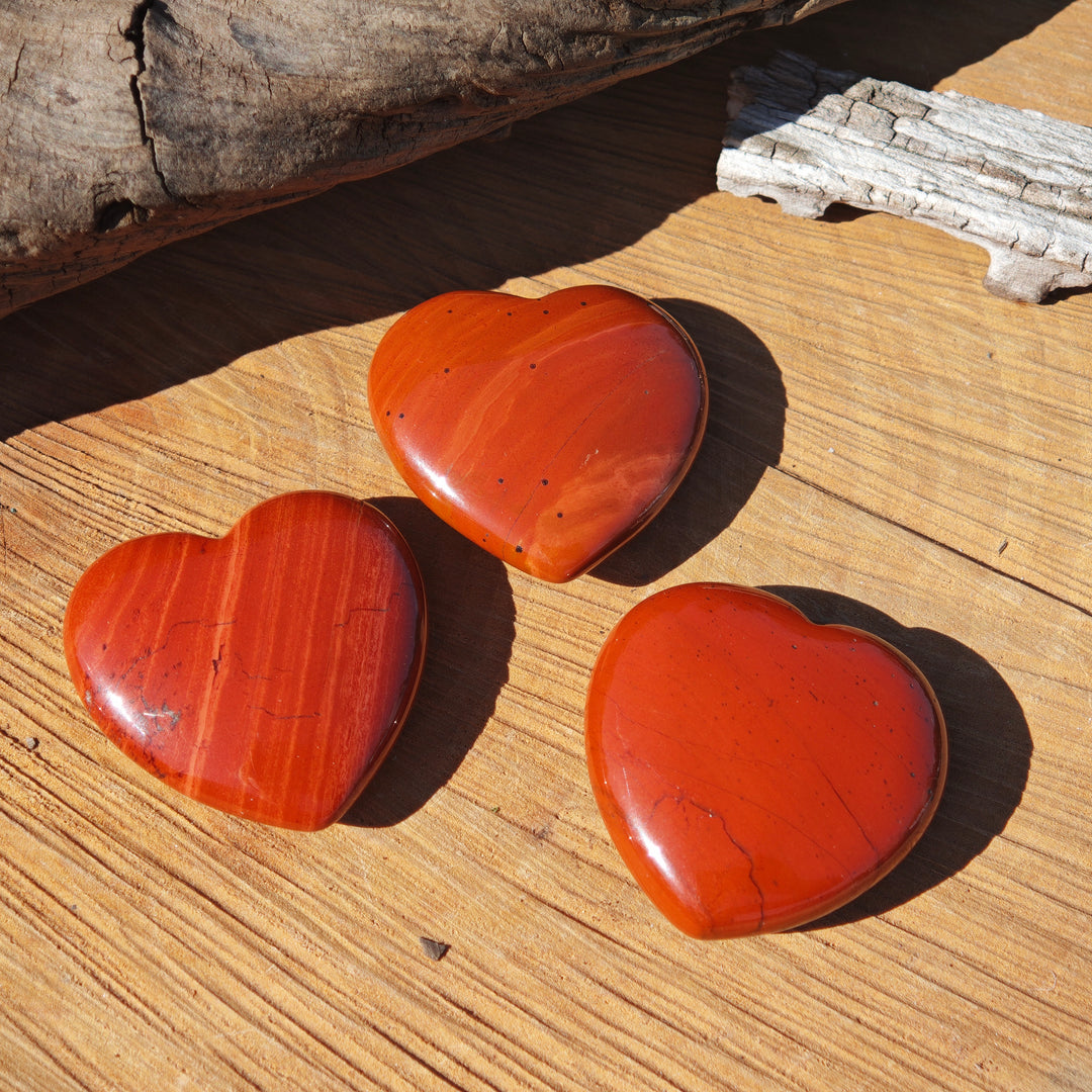 Jaspis Rot Herzen (Lebenskraft & Fürsorge) 4cm