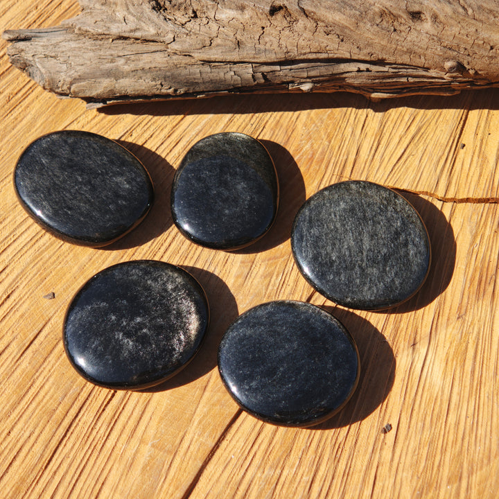 Silberschimmer Obsidian (Lichtarbeit-Schutz) Scheibenstein