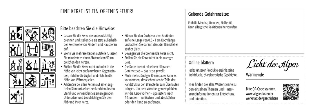 Die Wärmende - Licht der Alpen - Allgäuer Heilkräuter Duftkerze