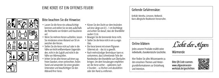 Die Wärmende - Licht der Alpen - Allgäuer Heilkräuter Duftkerze