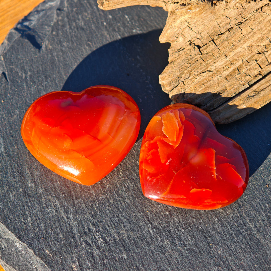 Karneol Taschenherzen 3-4cm 4 zur individuellen Auswahl