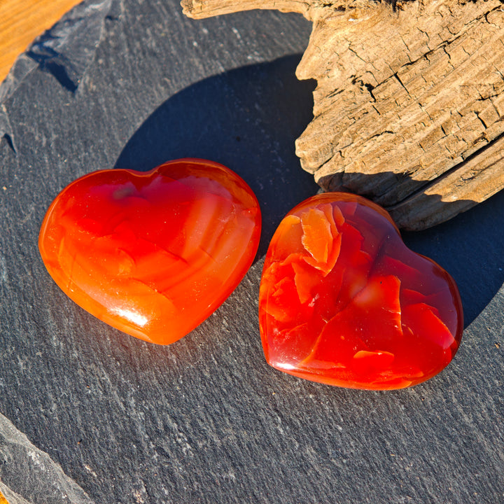 Karneol Taschenherzen 3-4cm 4 zur individuellen Auswahl