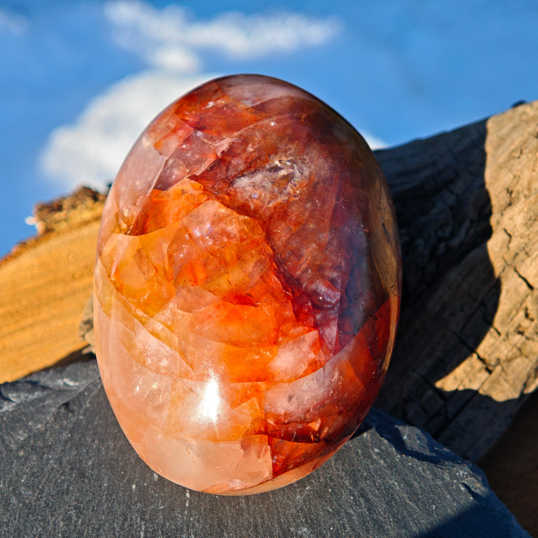 Red Healer Hämatitquarz Bergkristall Handschmeichler XL (6)