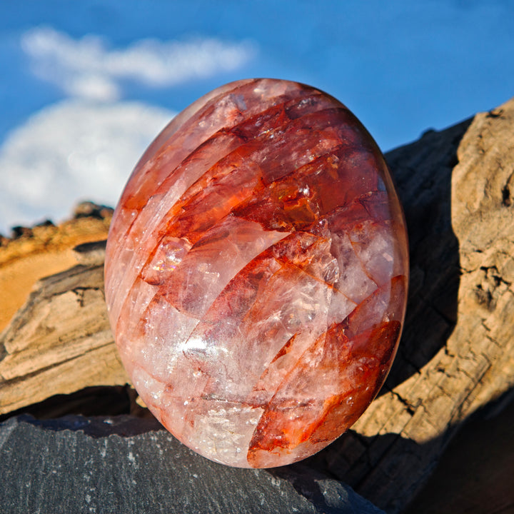 Red Healer Hämatitquarz Bergkristall Handschmeichler L (9)