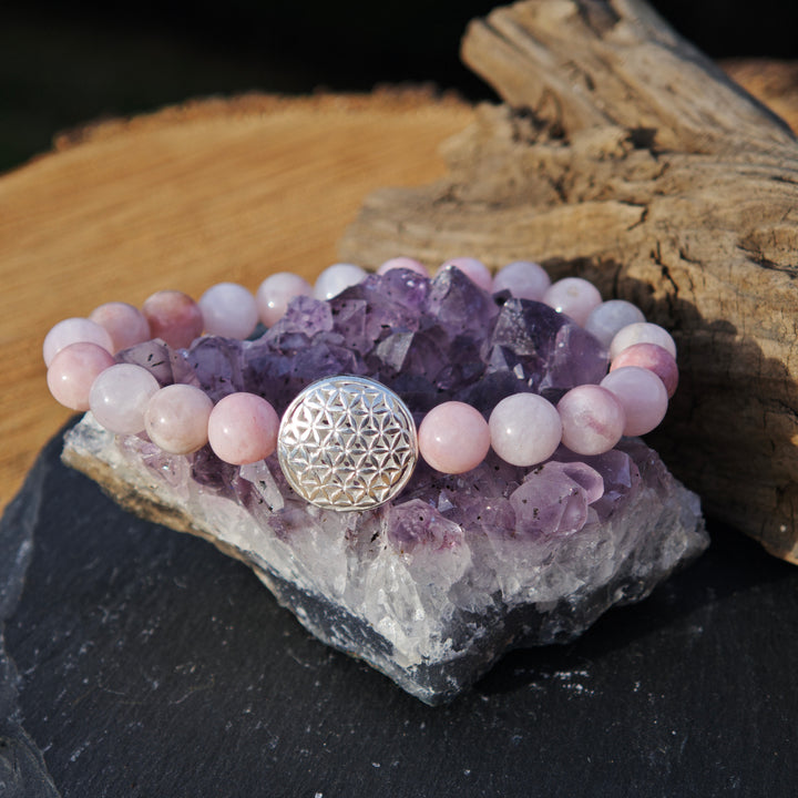 Edelstein Armband SPIRITUELLER SCHUTZ Petalit Lebensblume gross S925 8mm