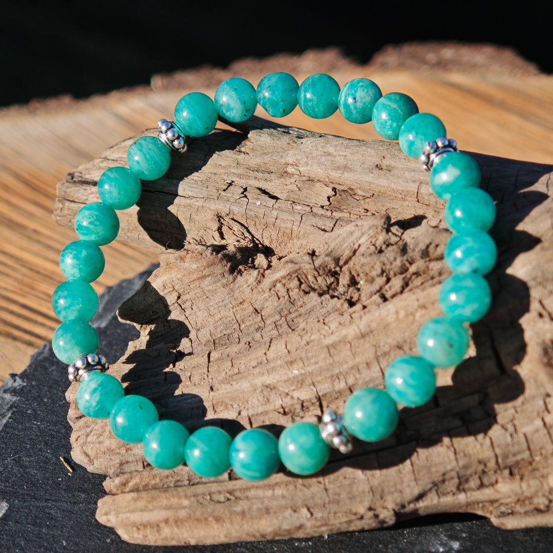 Edelstein Armband Amazonit INNERE RUHE Extraqualität S925 6mm