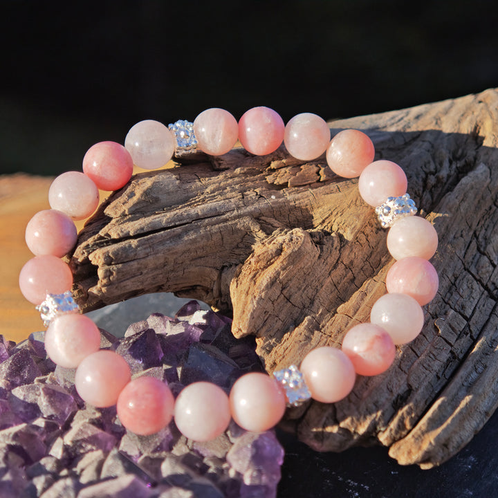 Edelstein Armband SPIRITUELLER SCHUTZ Petalit S925 8mm