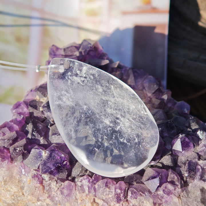 Lichtkristall Tropfen (facettierter Bergkristall) 45mm fürs Fenster