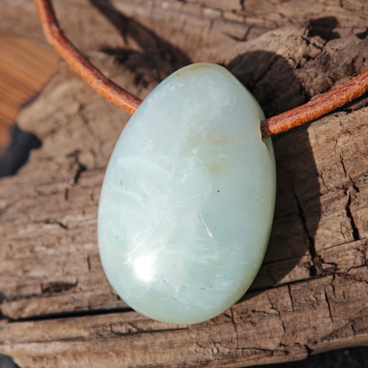 Andenopal blau (Geistiges Erwachen) Anhänger Trommelstein gebohrt 5 Stück zur Auswahl