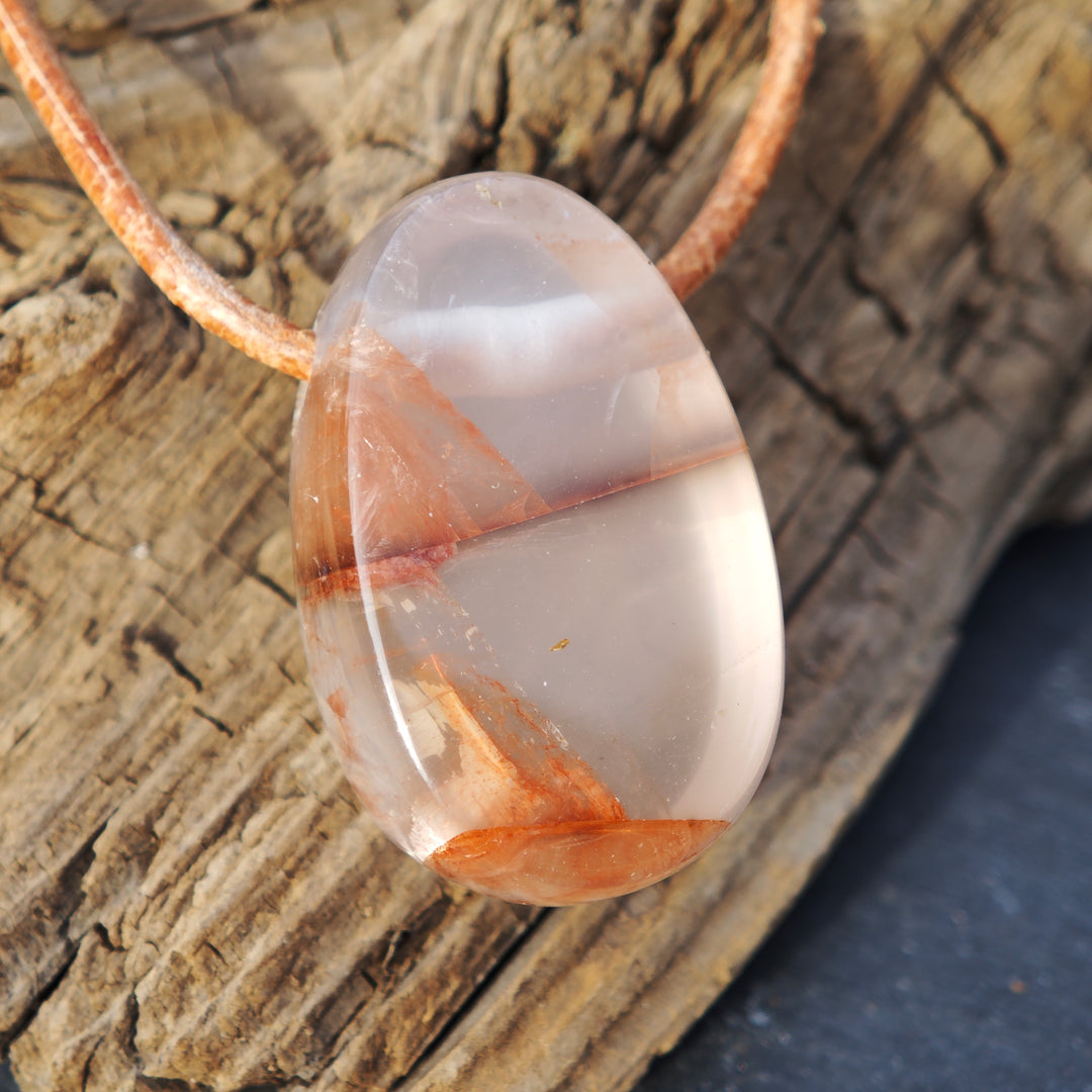 Red Healer Hämatitquarz (Lichtkraft - Meisterheiler) Anhänger Trommelstein gebohrt 3 Stück zur Auswahl