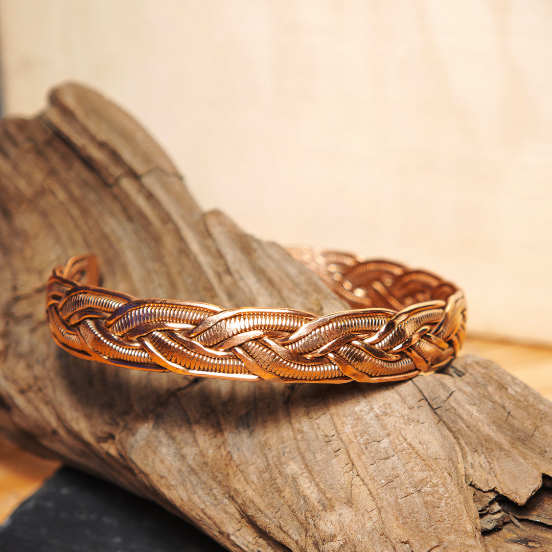 Kupfer Armreif geflochten