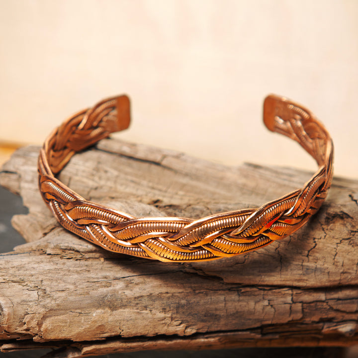 Kupfer Armreif geflochten
