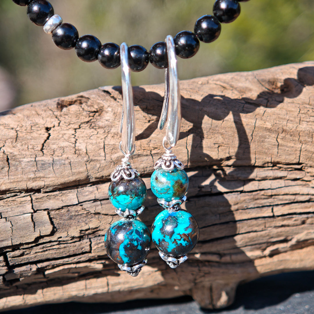 Chrysokoll Ohrhänger Galadriel Silber 925