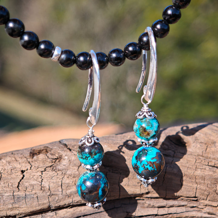 Chrysokoll Ohrhänger Galadriel Silber 925