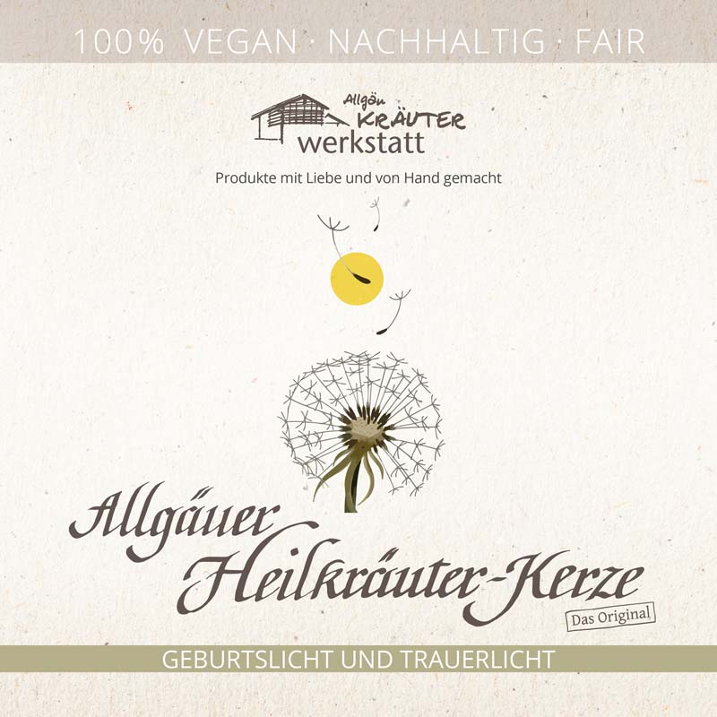 TRAUERLICHT MIT KARTE - WALD - Die Erinnerung bleibt - Allgäuer Heilkräuter Kerze