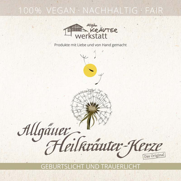 TRAUERLICHT MIT KARTE - WALD - Die Erinnerung bleibt - Allgäuer Heilkräuter Kerze