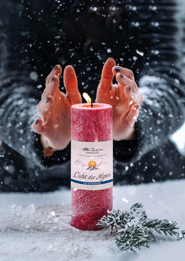 Die Wärmende - Licht der Alpen - Allgäuer Heilkräuter Duftkerze