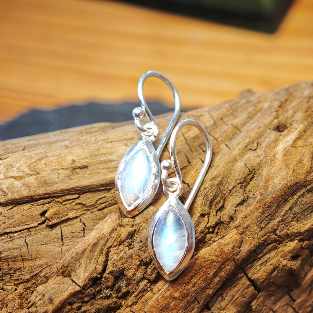 Regenbogen Mondstein Ohrhänger Jariel Silber 925