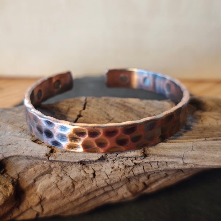 Kupfer Magnet Armreif geschwärzt 10mm breit