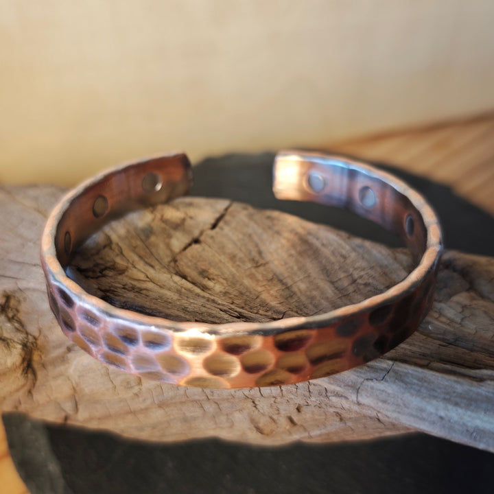 Kupfer Magnet Armreif geschwärzt 10mm breit